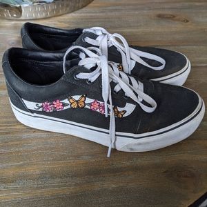 Embroidered black vans